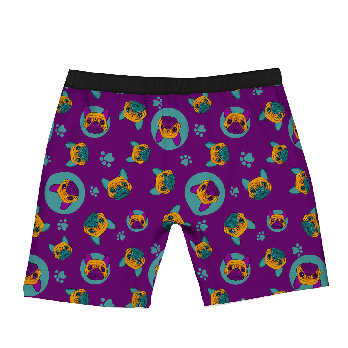 Boston Terrier Purple Print Pattern Boxer Briefs-grizzshop