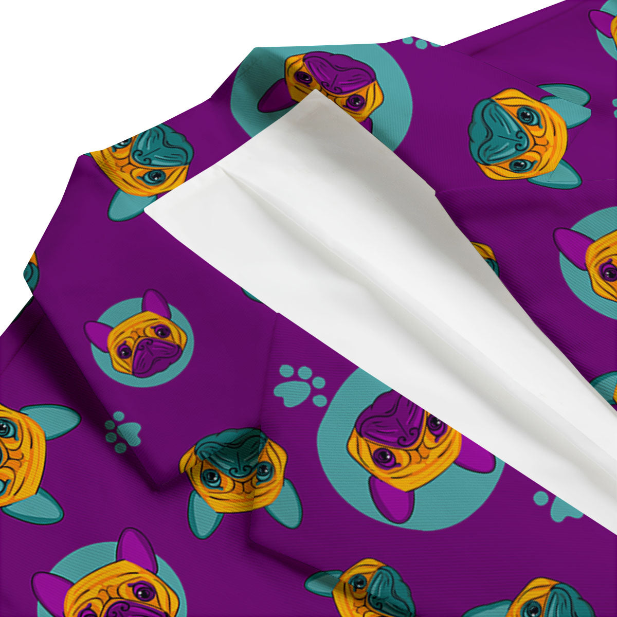Boston Terrier Purple Print Pattern Men's Blazer-grizzshop