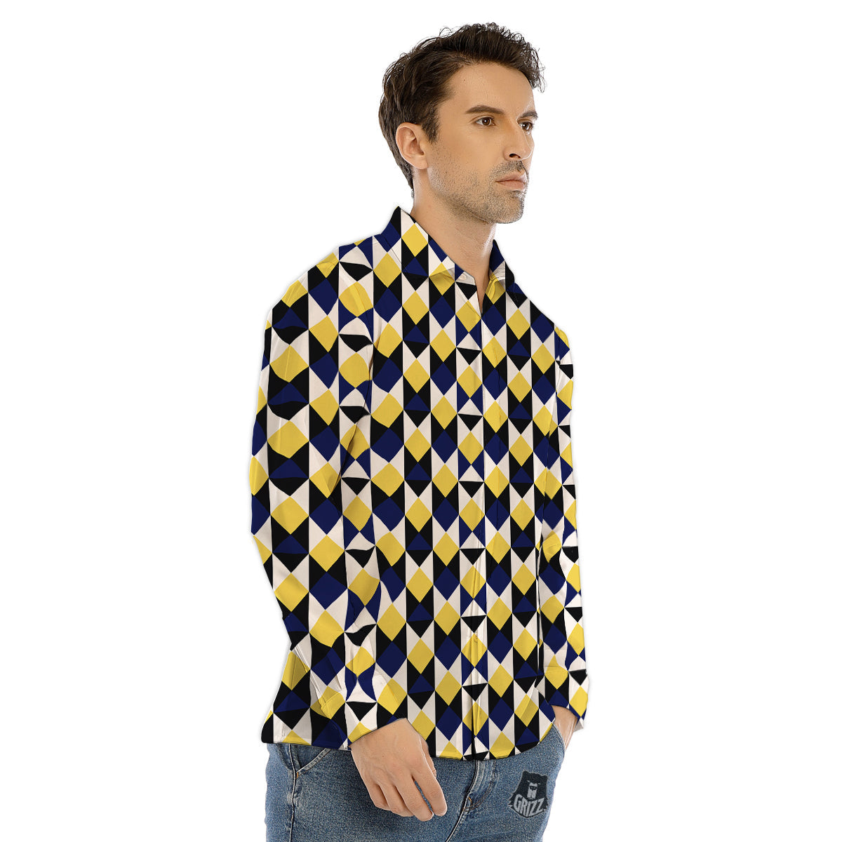 Boston Terrier Purple Print Pattern Men's Dress Shirts-grizzshop