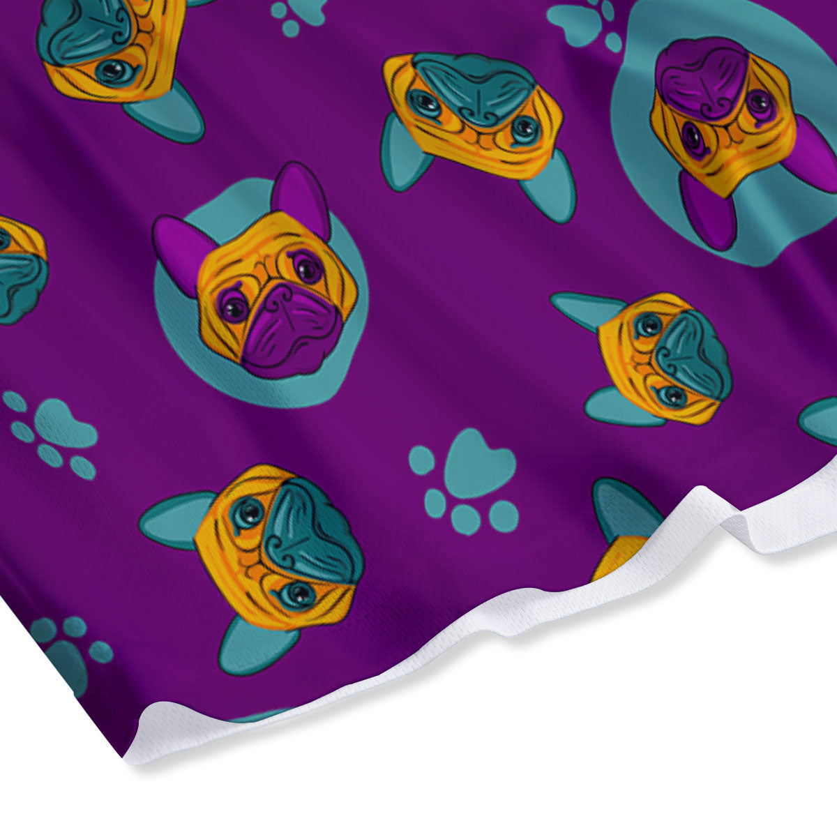 Boston Terrier Purple Print Pattern Mesh Shorts