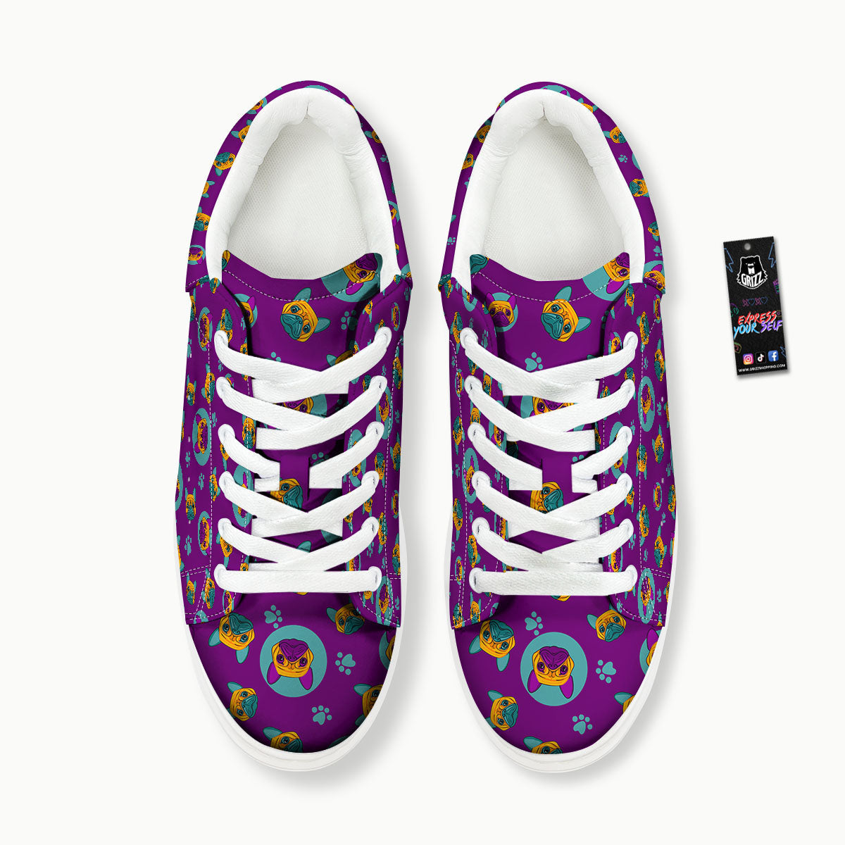 Boston Terrier Purple Print Pattern Platform Shoes-grizzshop