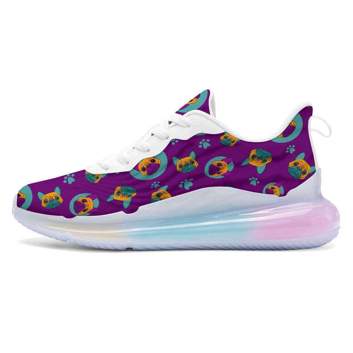 Boston Terrier Purple Print Pattern Running Sneakers-grizzshop