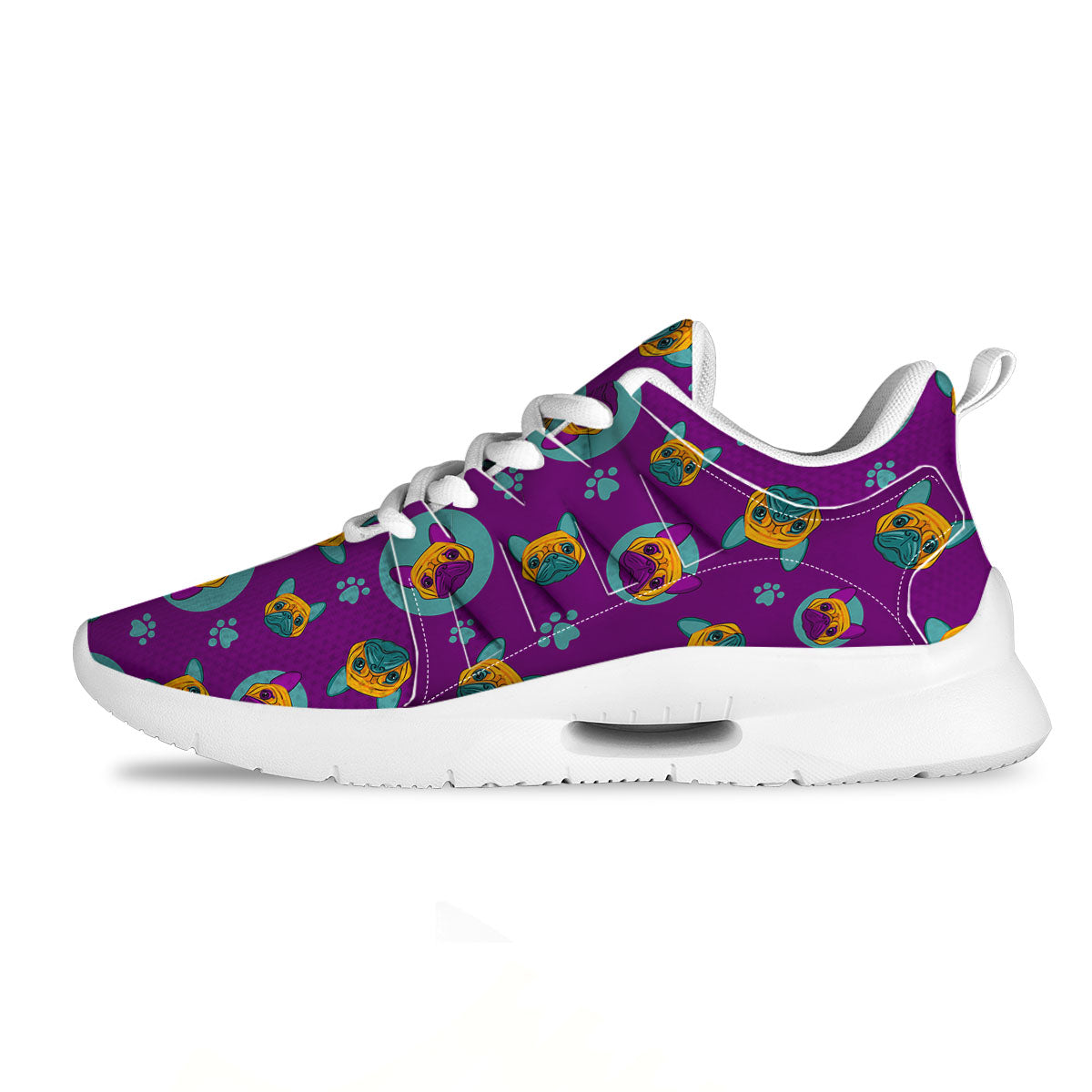 Boston Terrier Purple Print Pattern Tennis Shoes-grizzshop