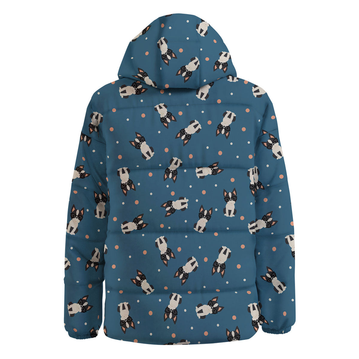 Boston Terrier Wearing Glasses Print Down Jacket-grizzshop