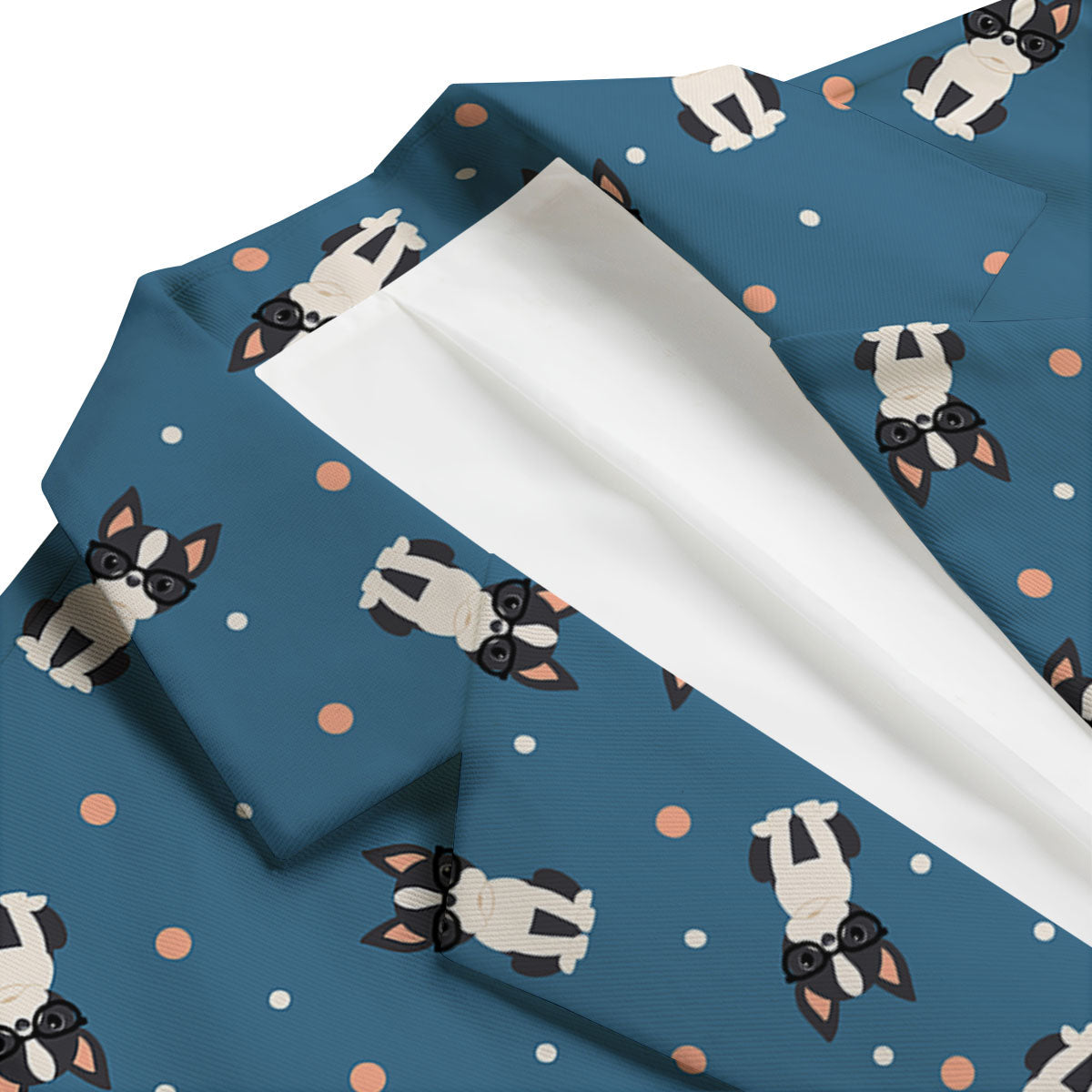 Boston Terrier Wearing Glasses Print Men's Blazer-grizzshop