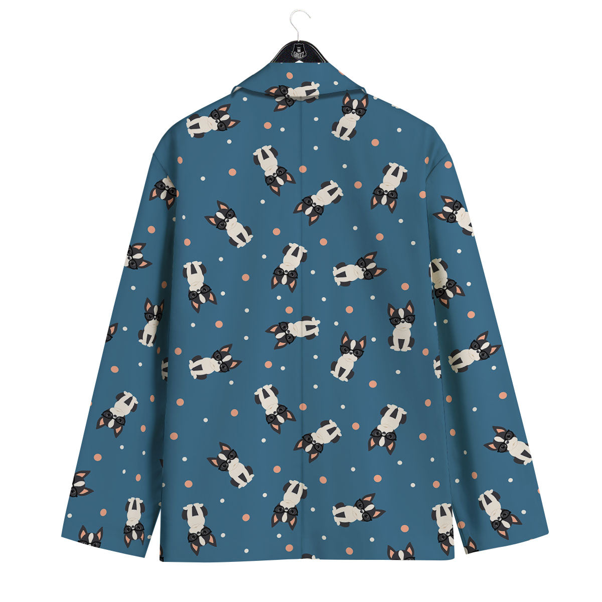 Boston Terrier Wearing Glasses Print Men's Sport Coat-grizzshop
