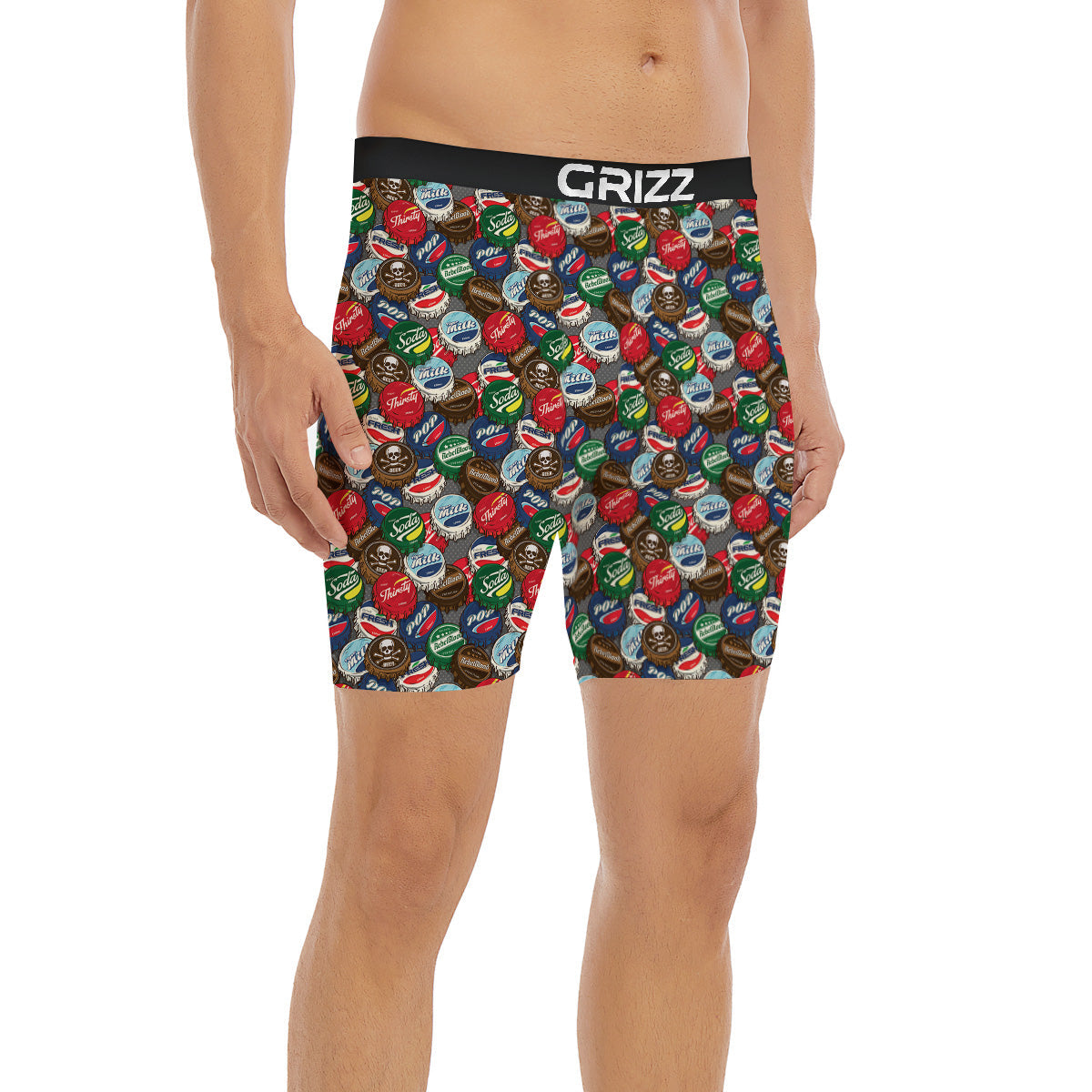 Bottle Caps Print Pattern Boxer Briefs-grizzshop