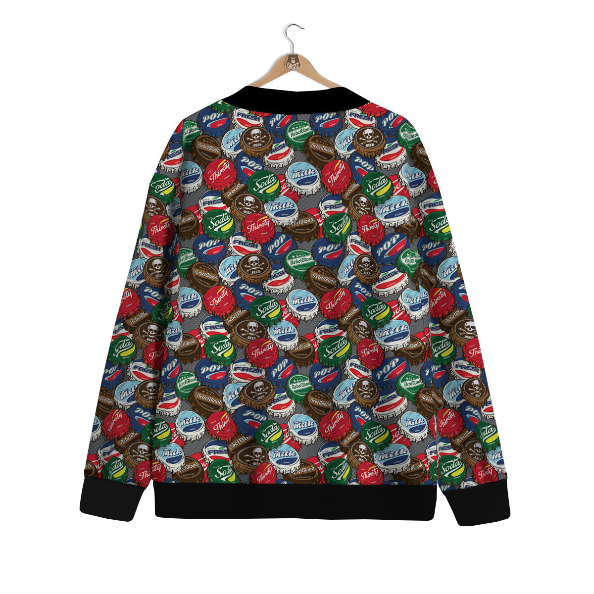 Bottle Caps Print Pattern Cardigan-grizzshop