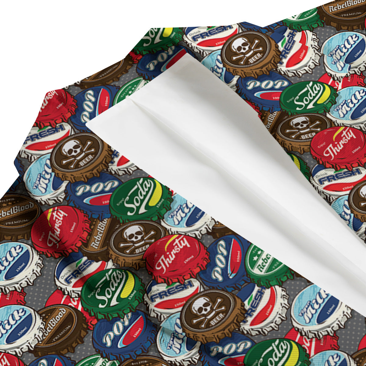 Bottle Caps Print Pattern Men's Blazer-grizzshop