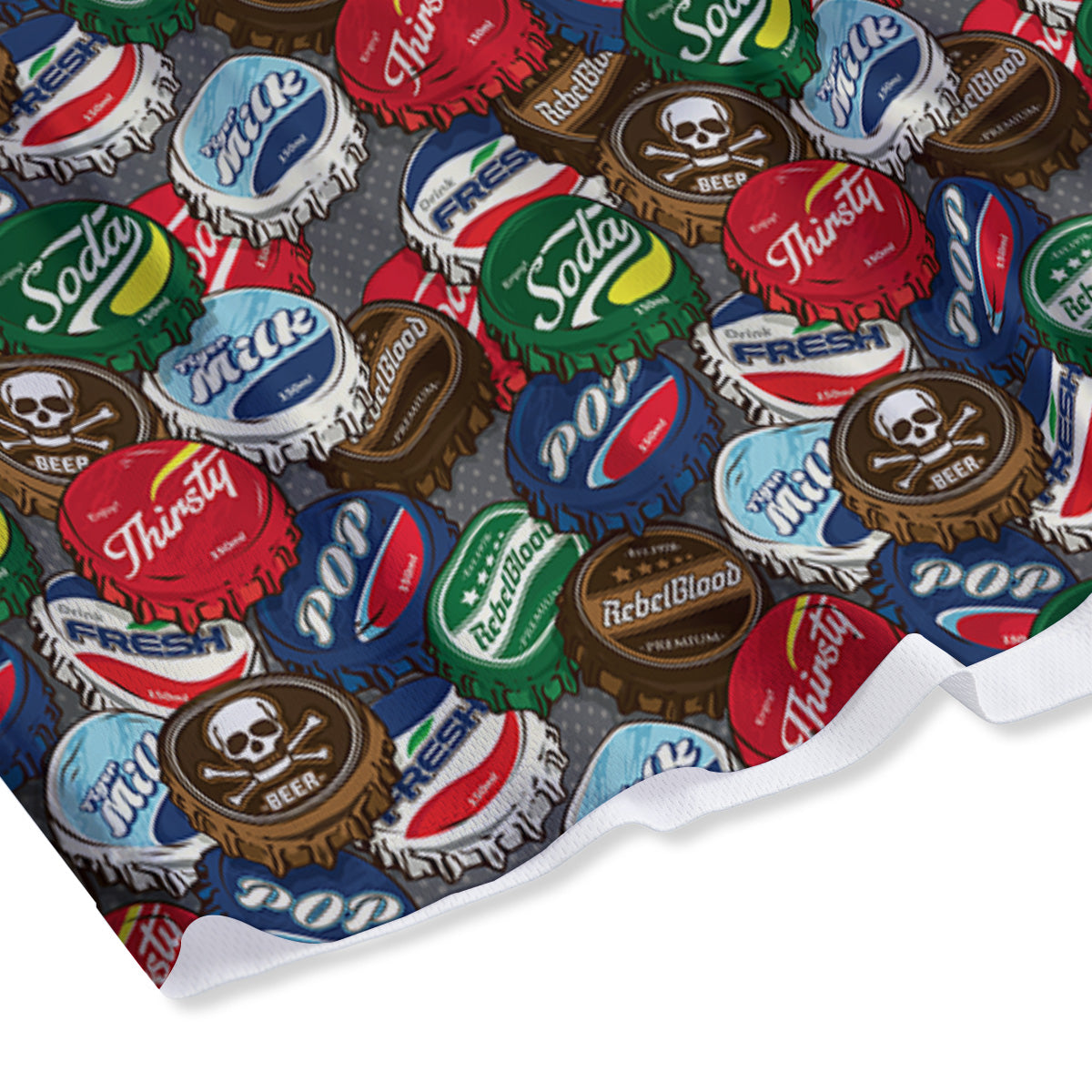 Bottle Caps Print Pattern Mesh Shorts-grizzshop