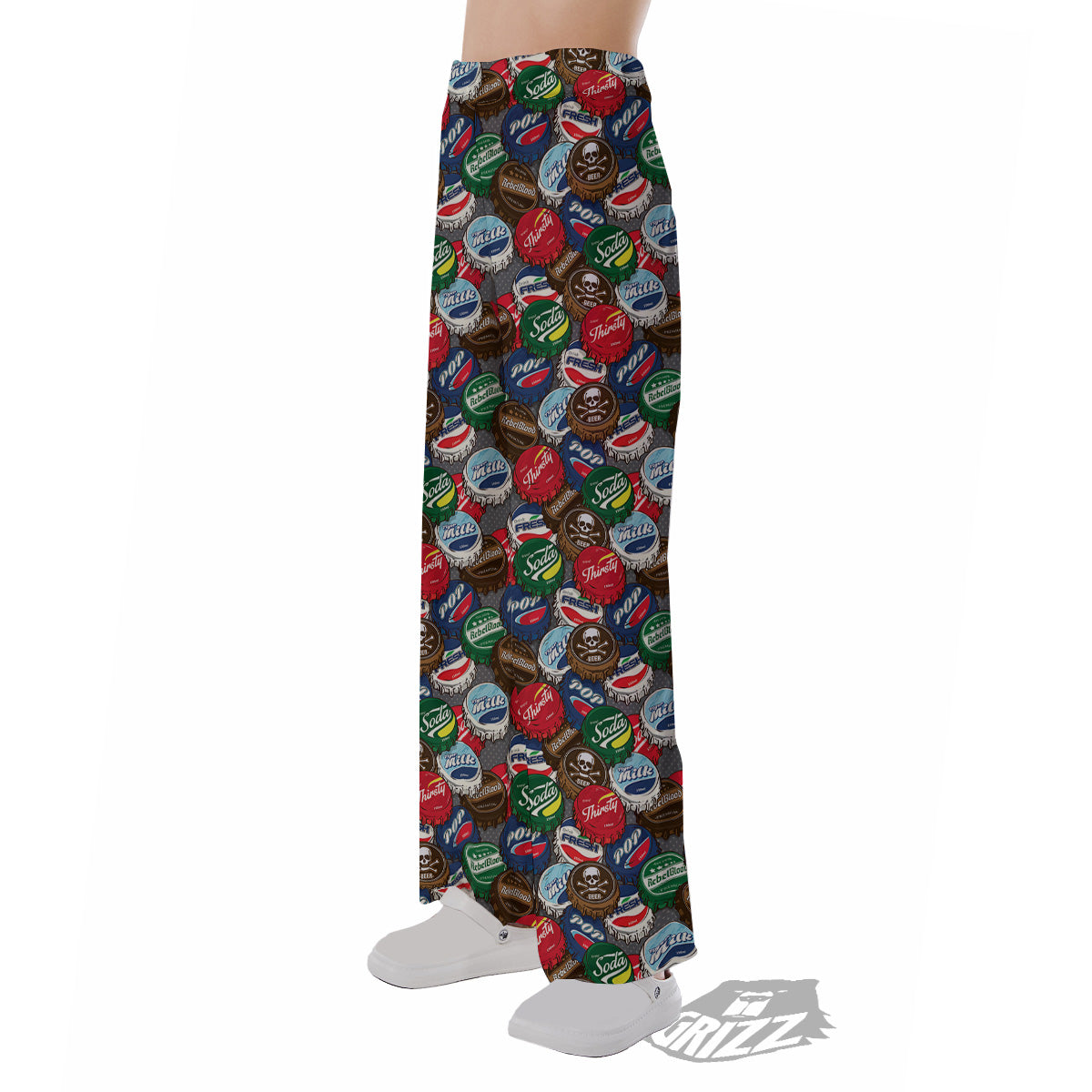 Bottle Caps Print Pattern Pajama Pants-grizzshop