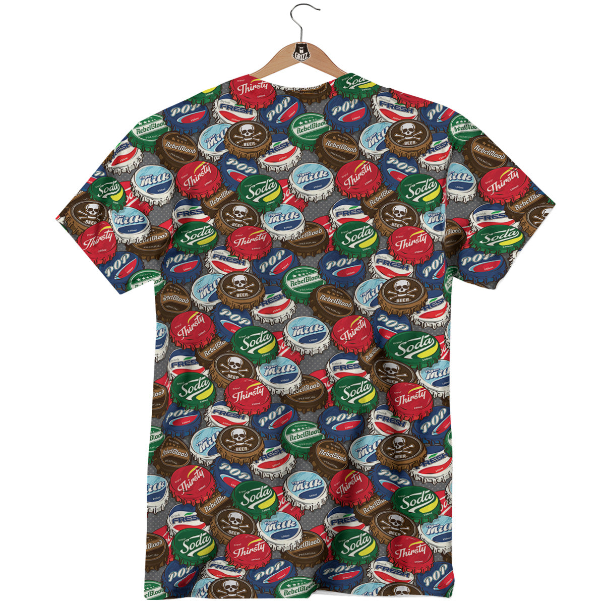 Bottle Caps Print Pattern T-Shirt-grizzshop