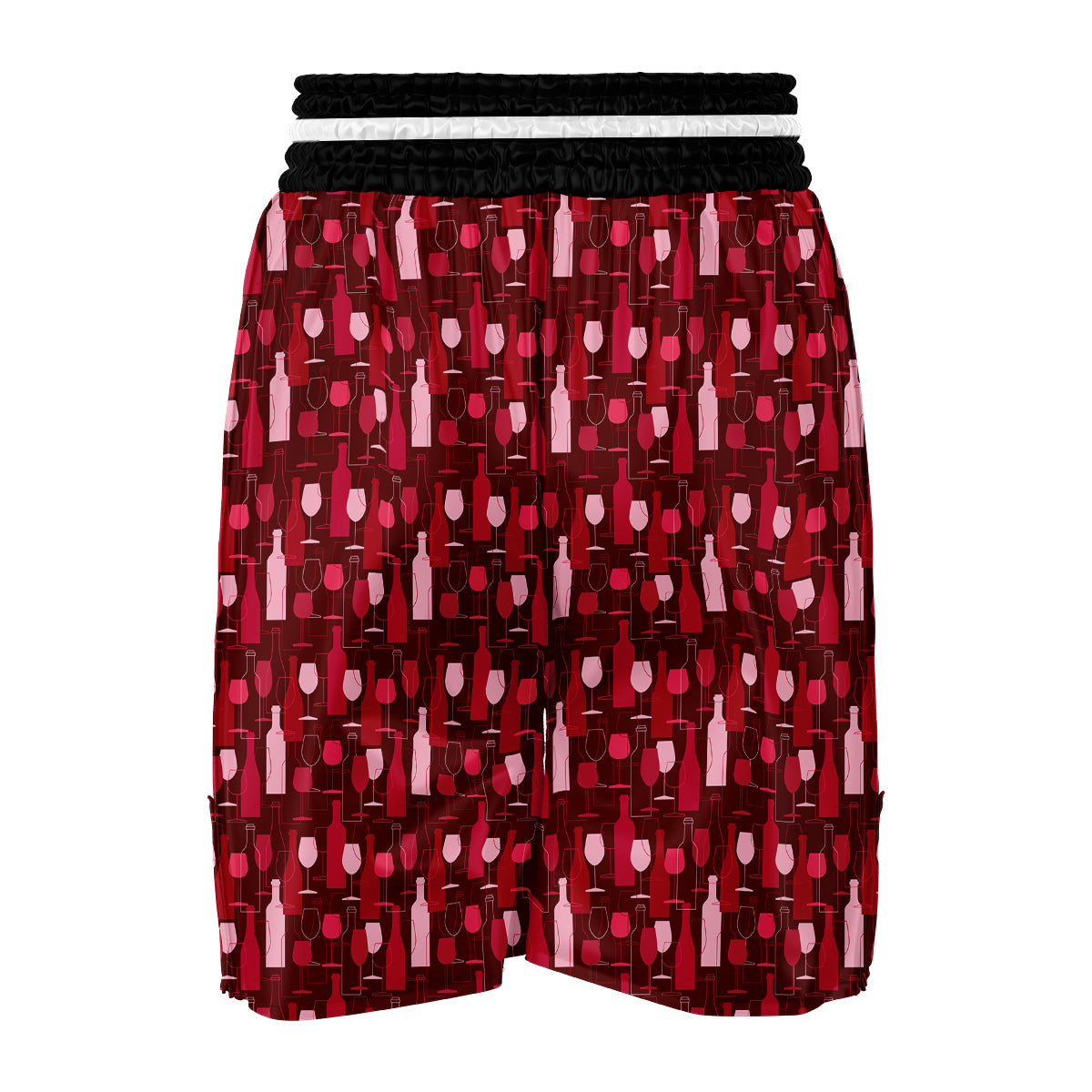 Botttle Red Wine Print Pattern Boxing Shorts-grizzshop