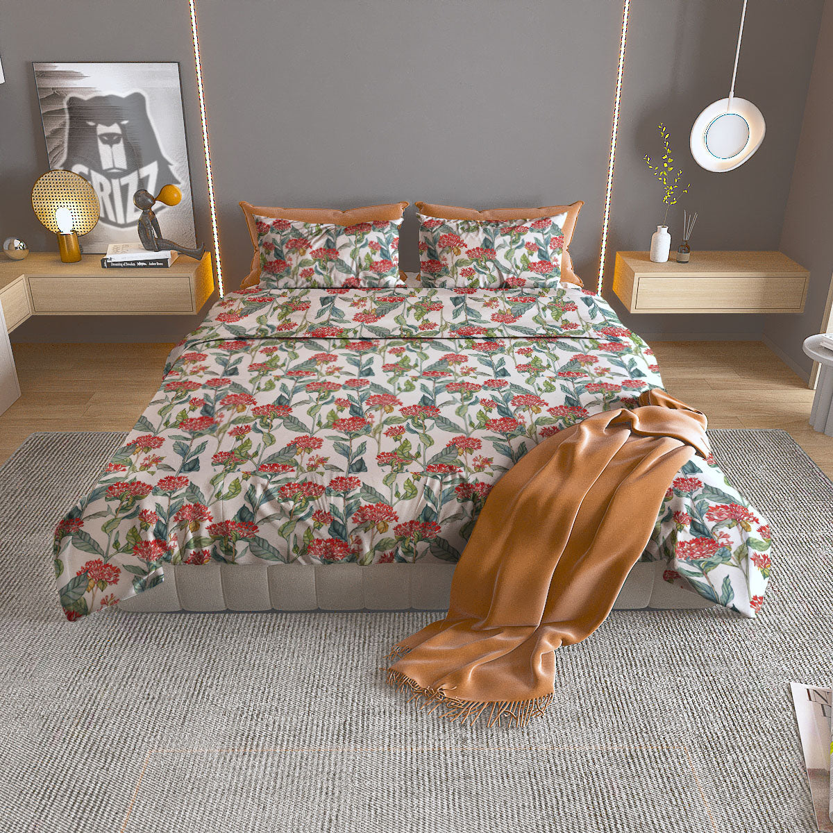 Buffalo Plaid Halloween Print Duvet Cover Bedding Set