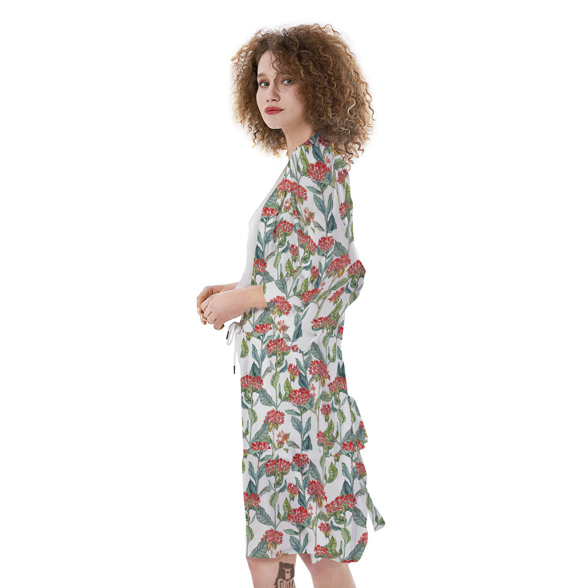Bouvardia Print Pattern Kimono-grizzshop
