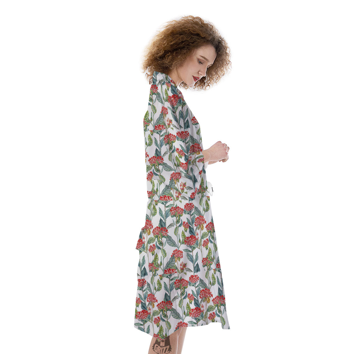 Bouvardia Print Pattern Kimono-grizzshop