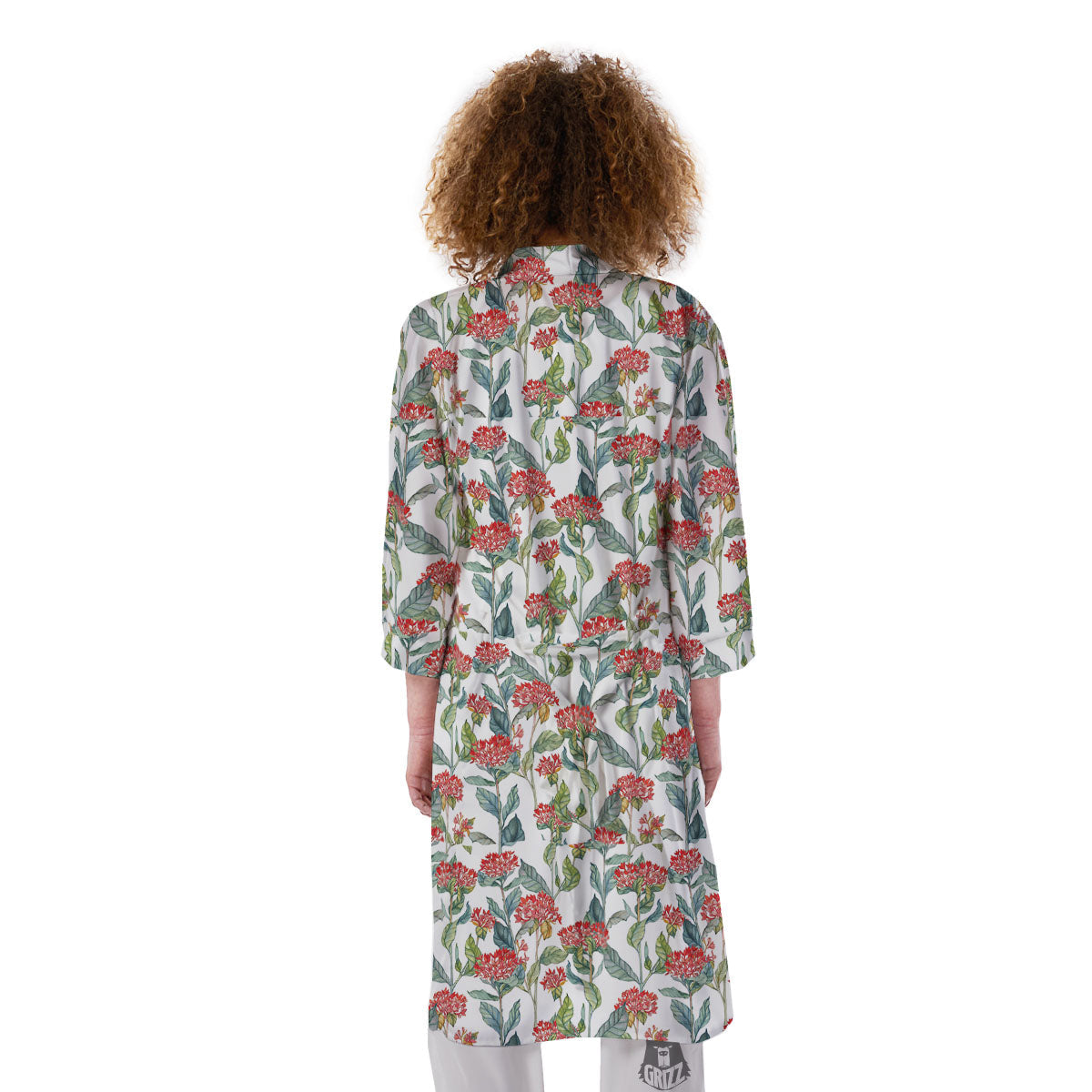 Bouvardia Print Pattern Kimono-grizzshop