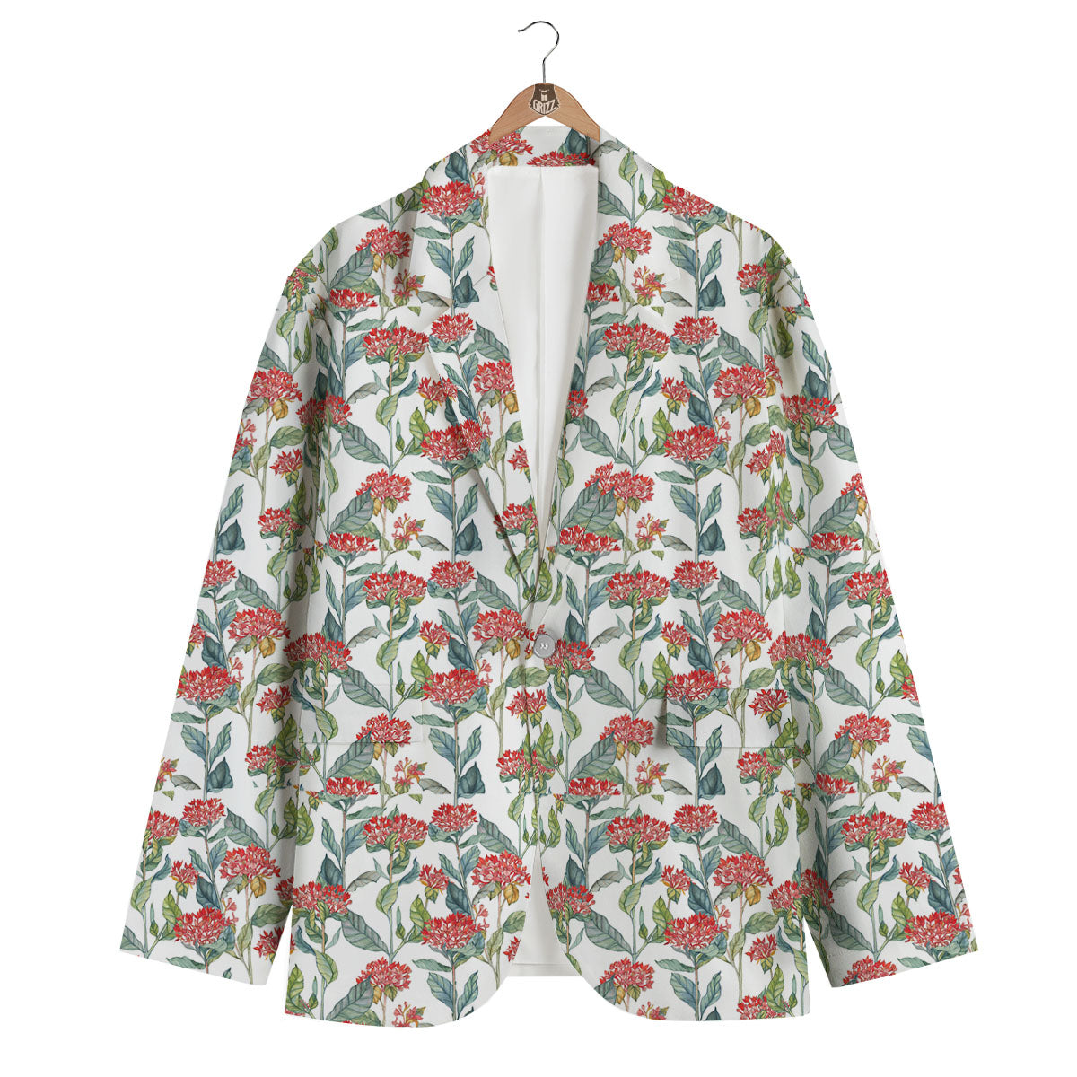 Bouvardia Print Pattern Men's Blazer-grizzshop