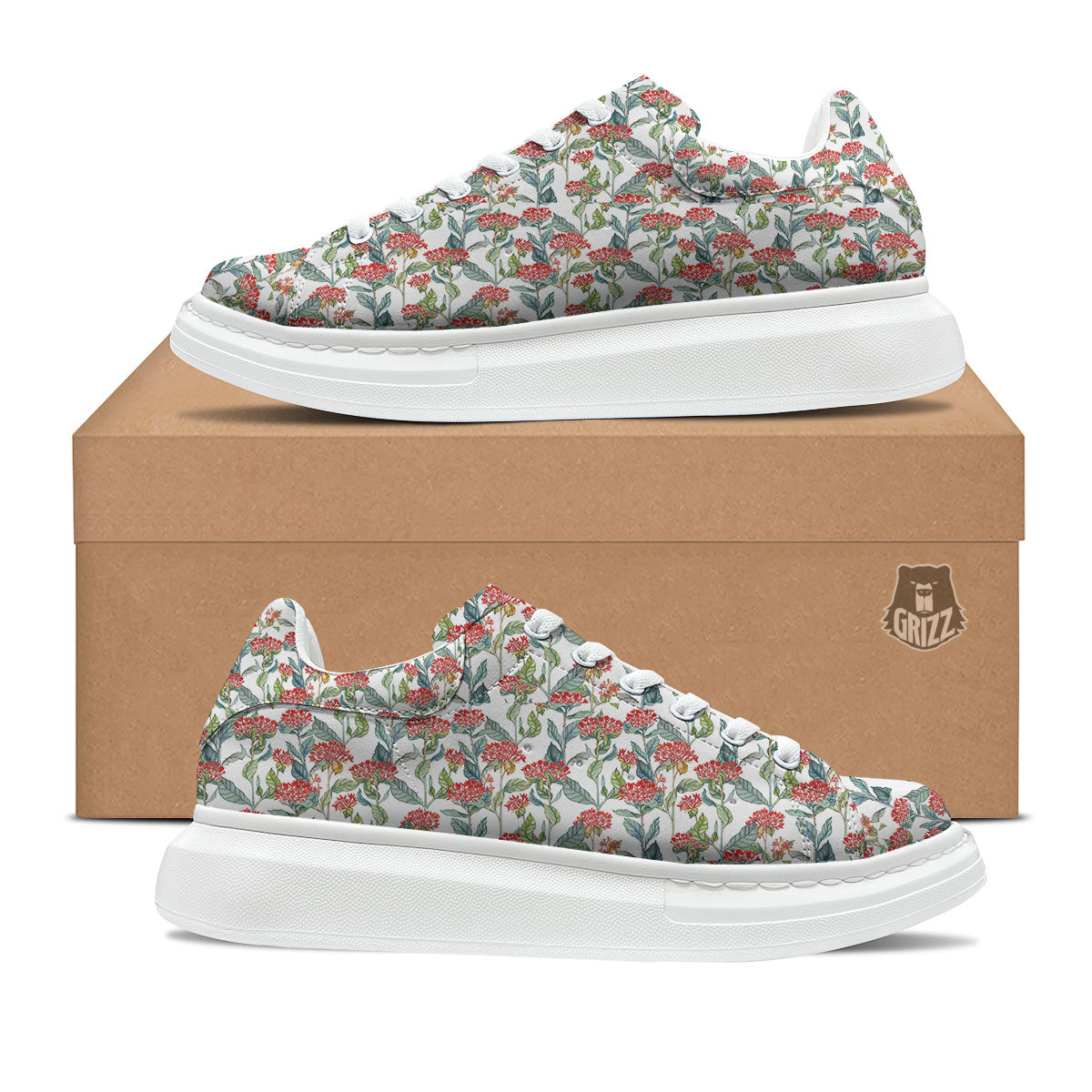 Bouvardia Print Pattern Platform Shoes-grizzshop