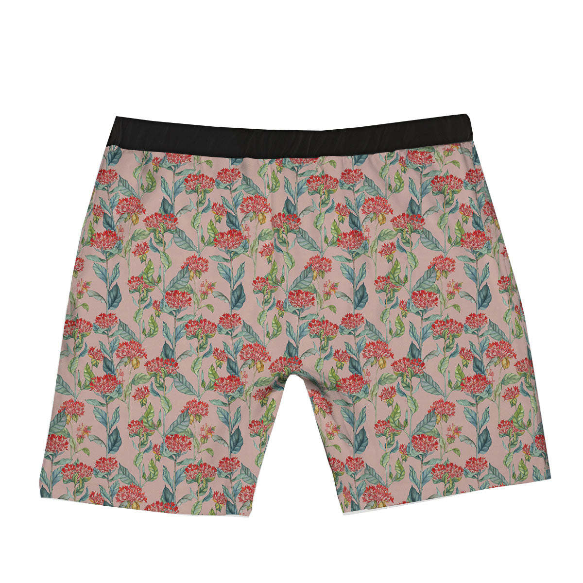 Bouvardia Red Print Pattern Boxer Briefs-grizzshop
