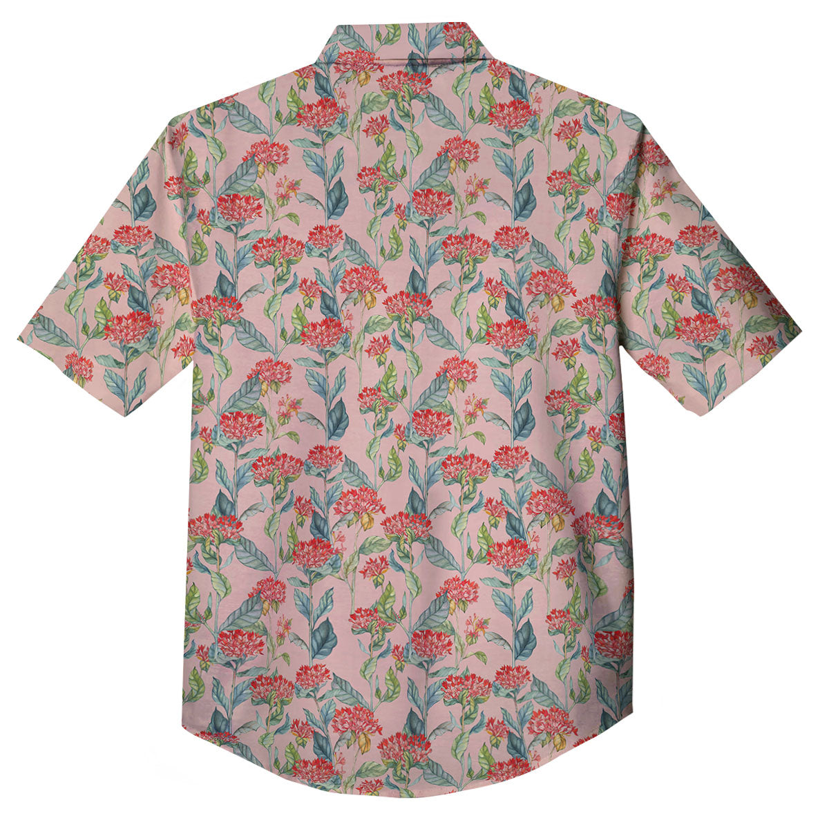 Bouvardia Red Print Pattern Button Up Shirt-grizzshop