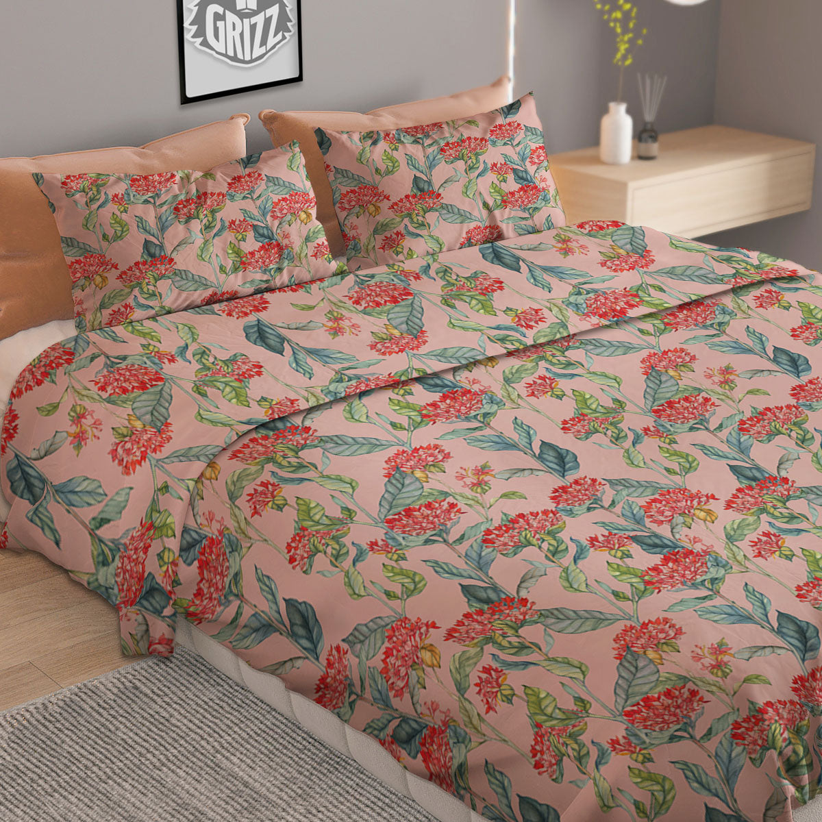 Black Green Buffalo Check And UFO Print Pattern Duvet Cover Bedding Set