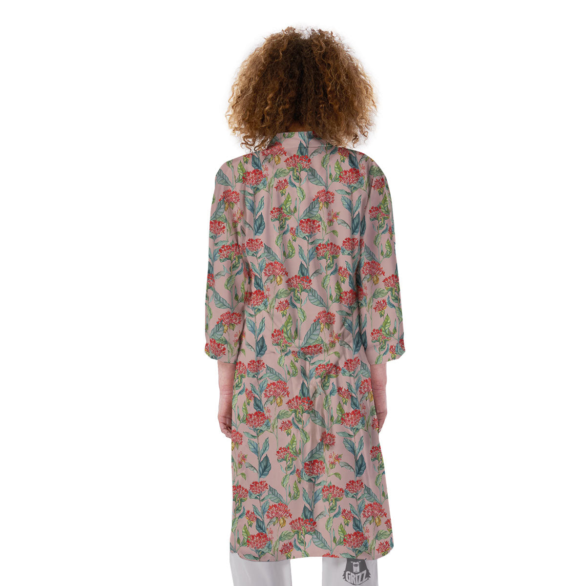 Bouvardia Red Print Pattern Kimono-grizzshop