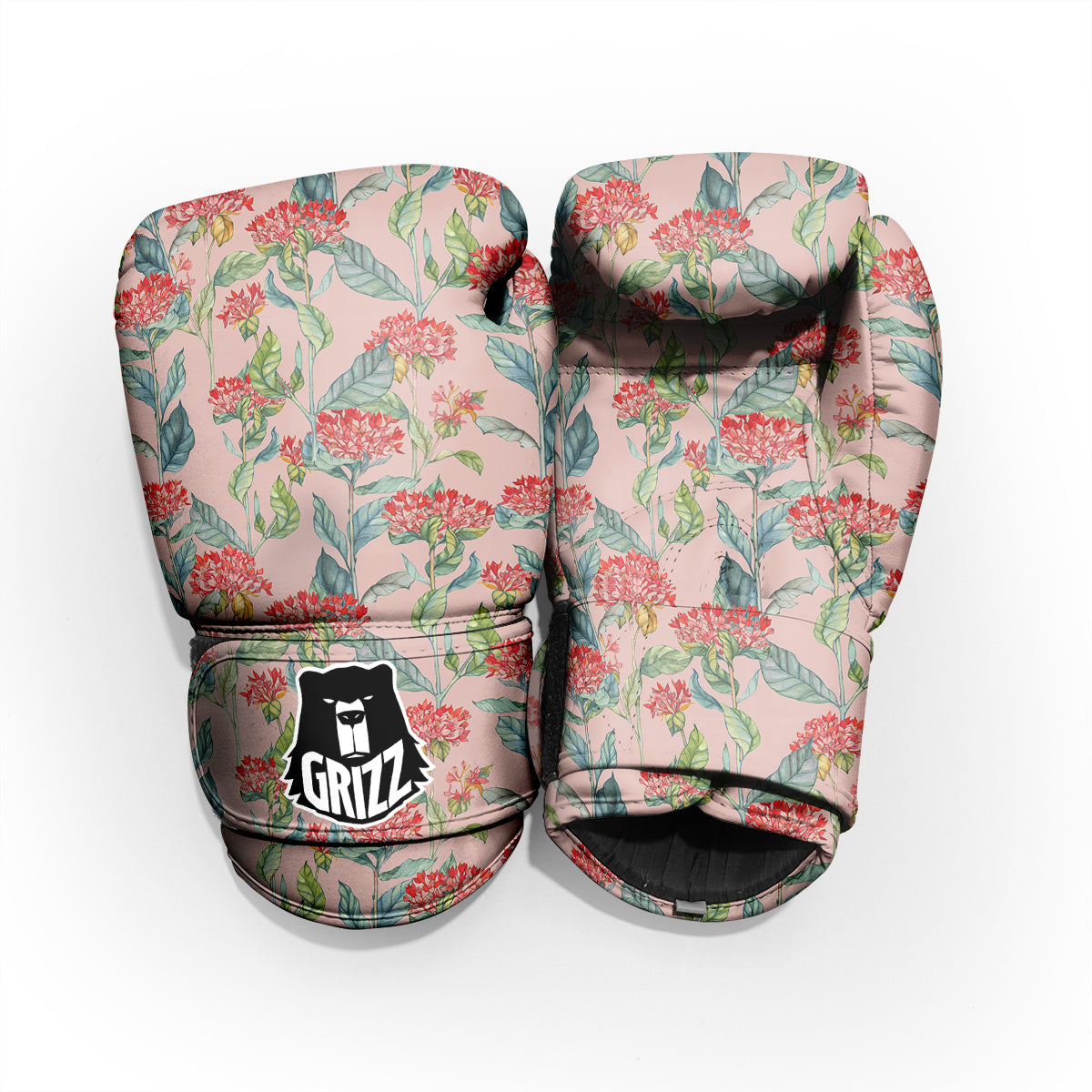 Bouvardia Watercolor Print Pattern Sparring Gloves-grizzshop