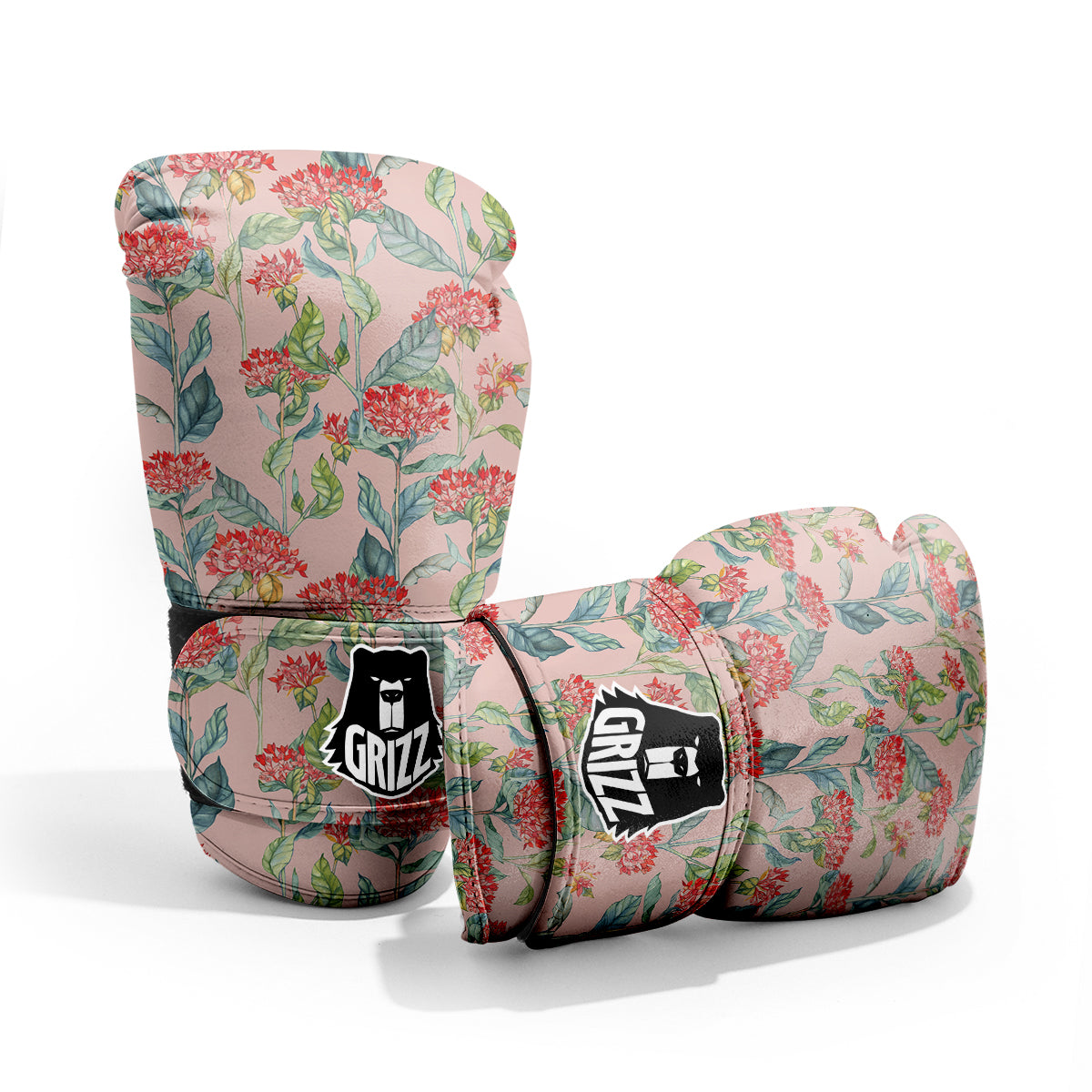 Bouvardia Watercolor Print Pattern Sparring Gloves-grizzshop