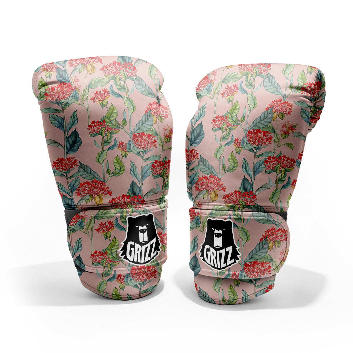 Bouvardia Watercolor Print Pattern Sparring Gloves-grizzshop