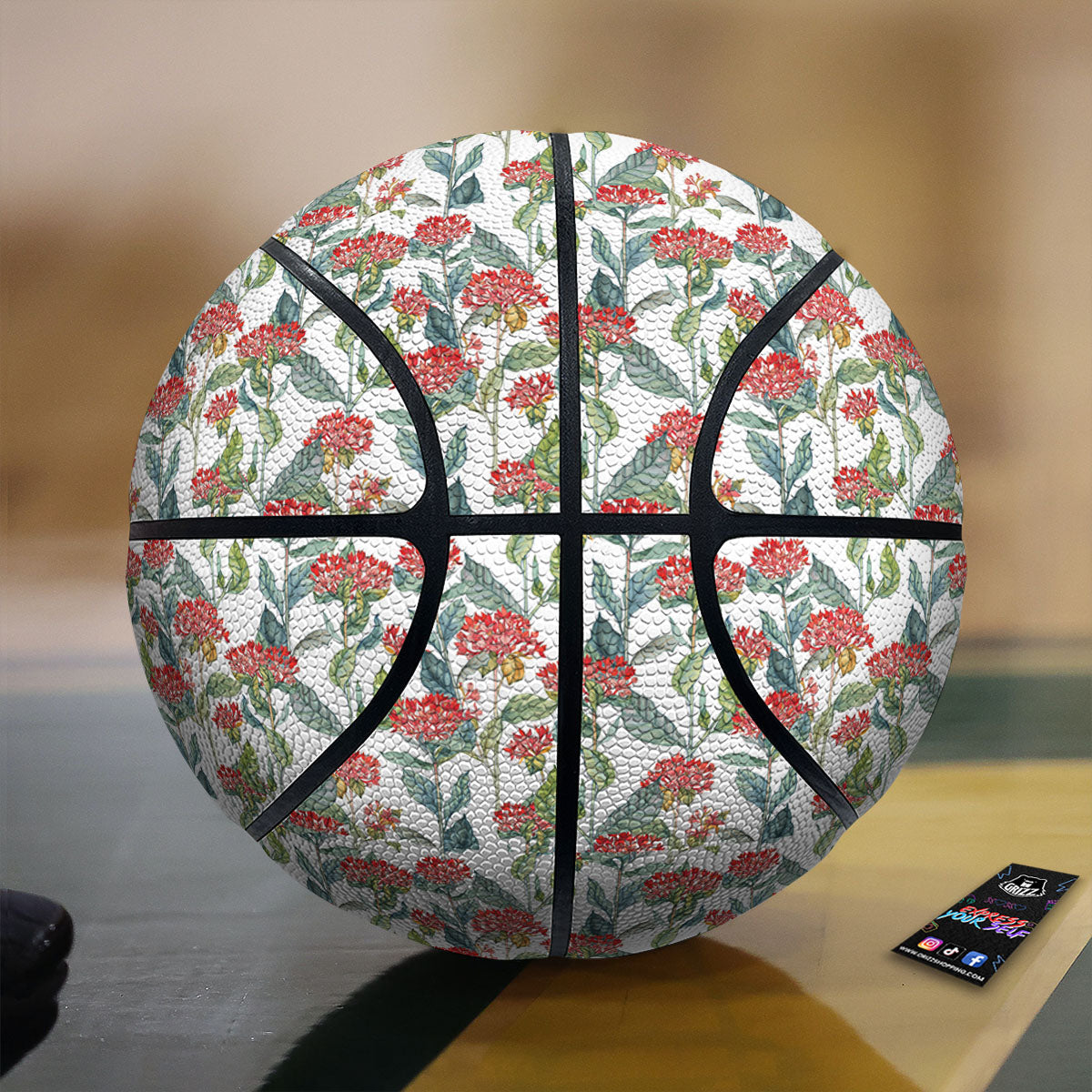 Bouvardia Print Pattern Basketball