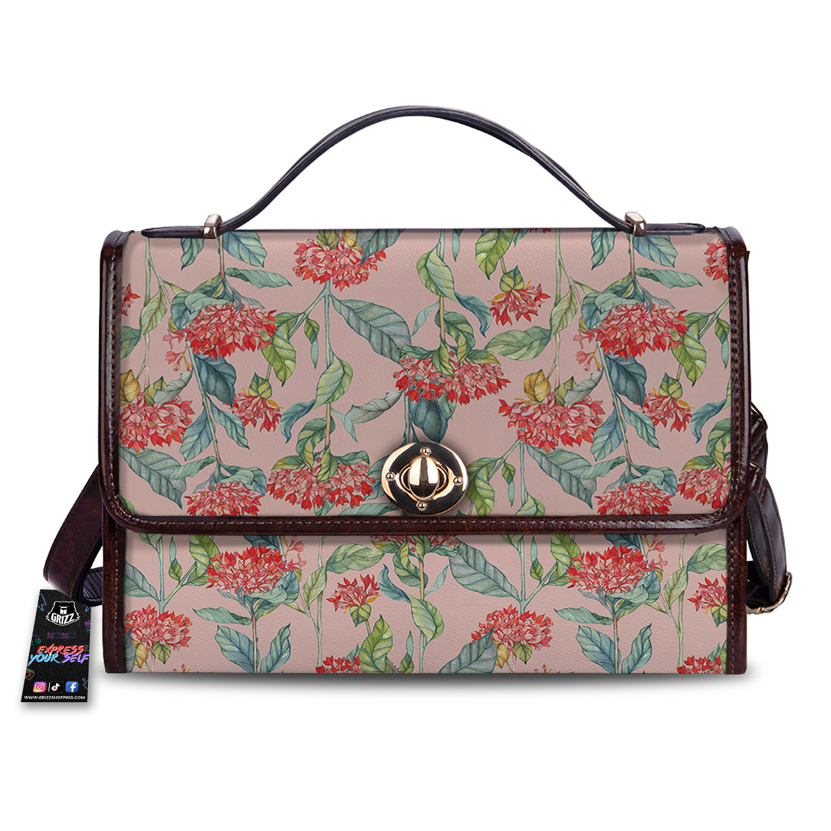 Bouvardia Watercolor Print Pattern Women's Satchel Bag