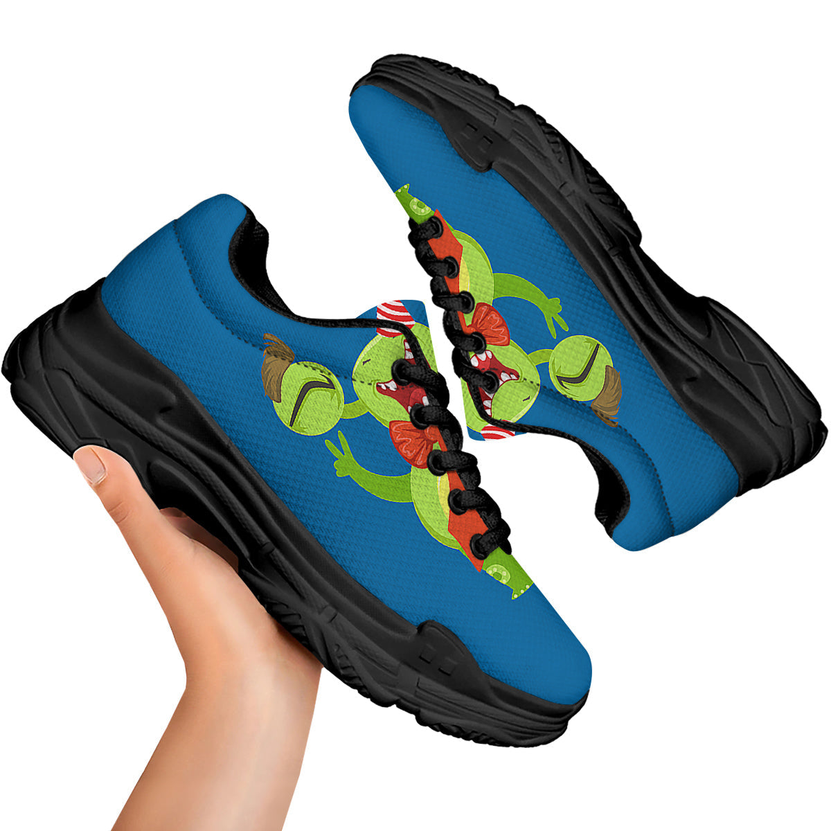 Bow Tie With Cute Alien Print Black Chunky Shoes-grizzshop