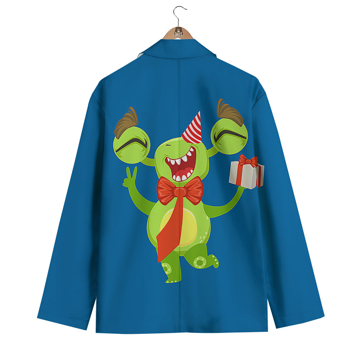 Bow Tie With Cute Alien Print Men's Blazer-grizzshop