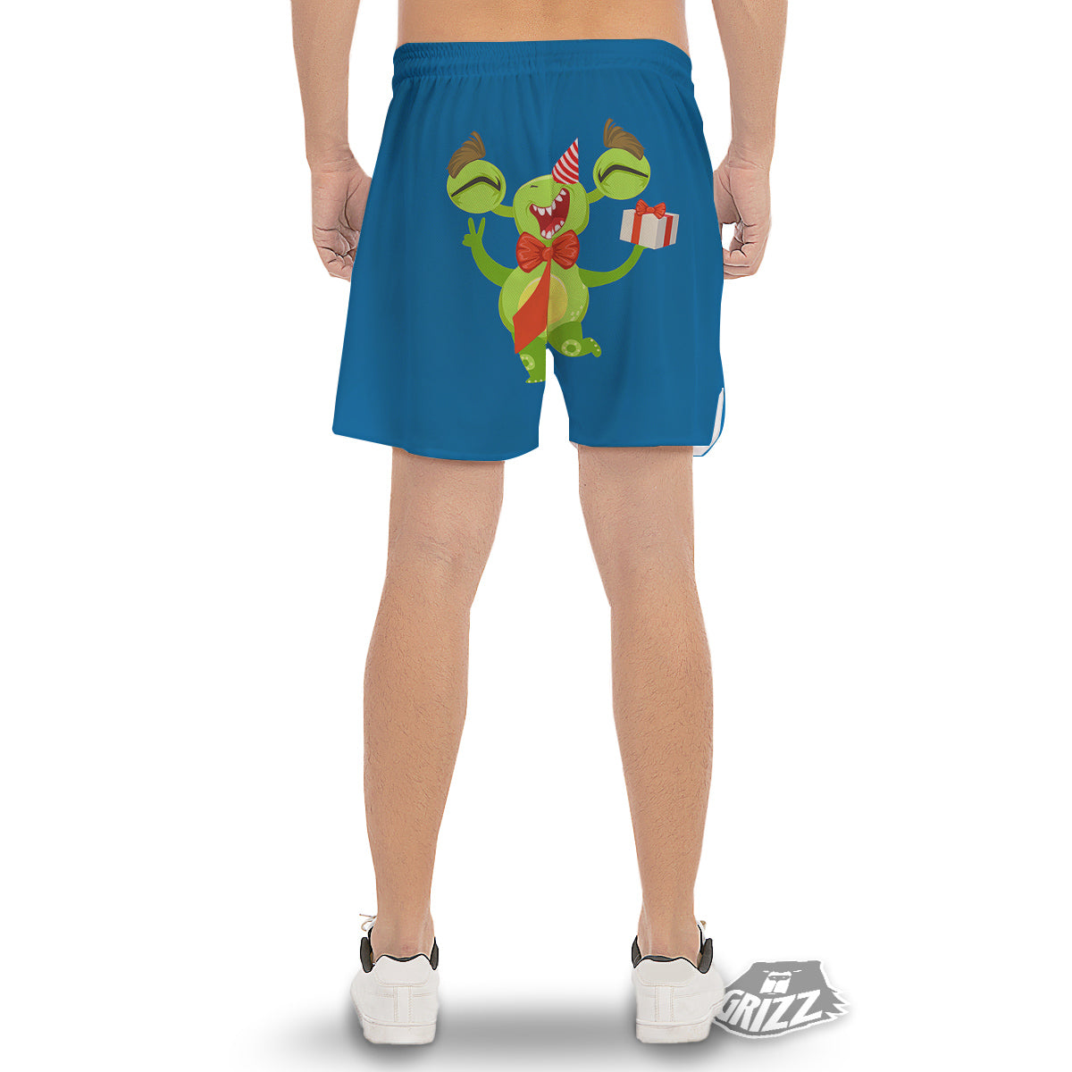 Bow Tie With Cute Alien Print Men's Gym Shorts-grizzshop