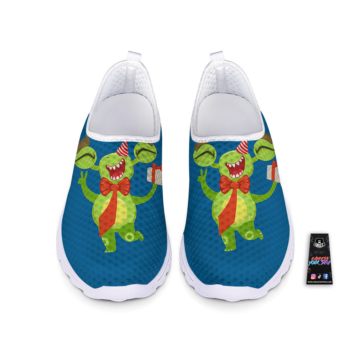 Bow Tie With Cute Alien Print Nurse Shoes-grizzshop