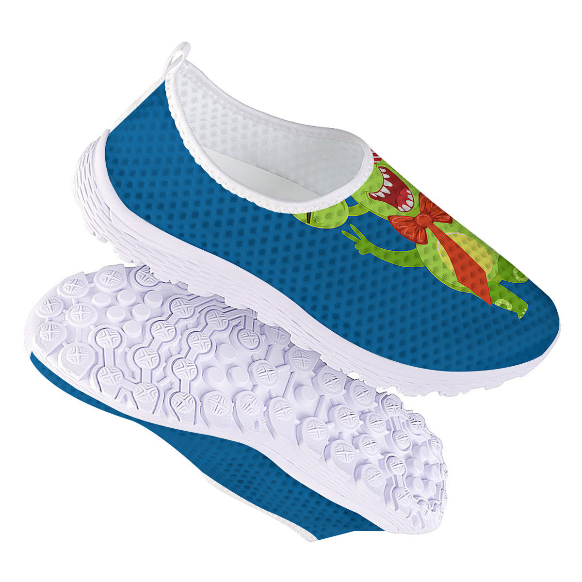 Bow Tie With Cute Alien Print Nurse Shoes-grizzshop