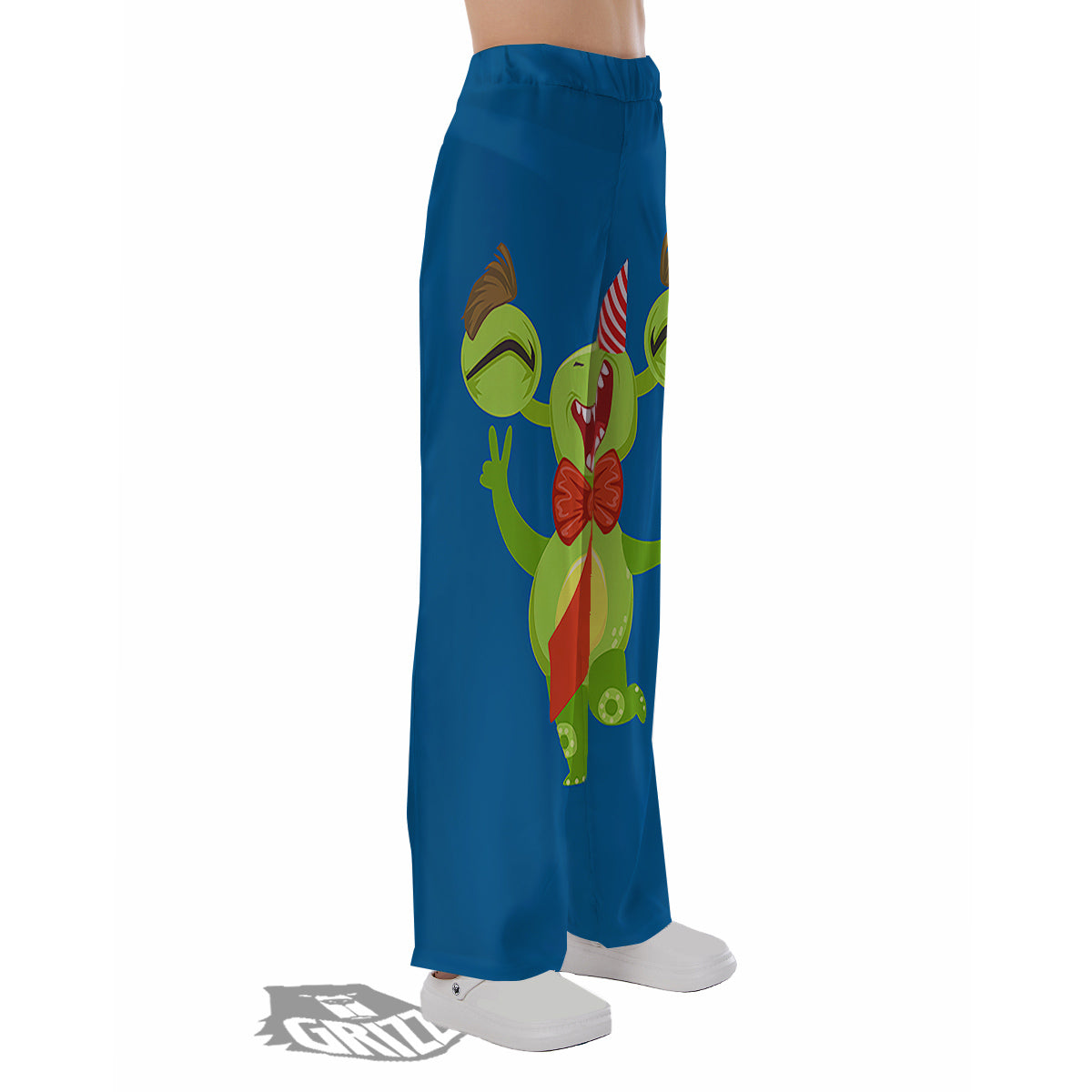Bow Tie With Cute Alien Print Pajama Pants-grizzshop
