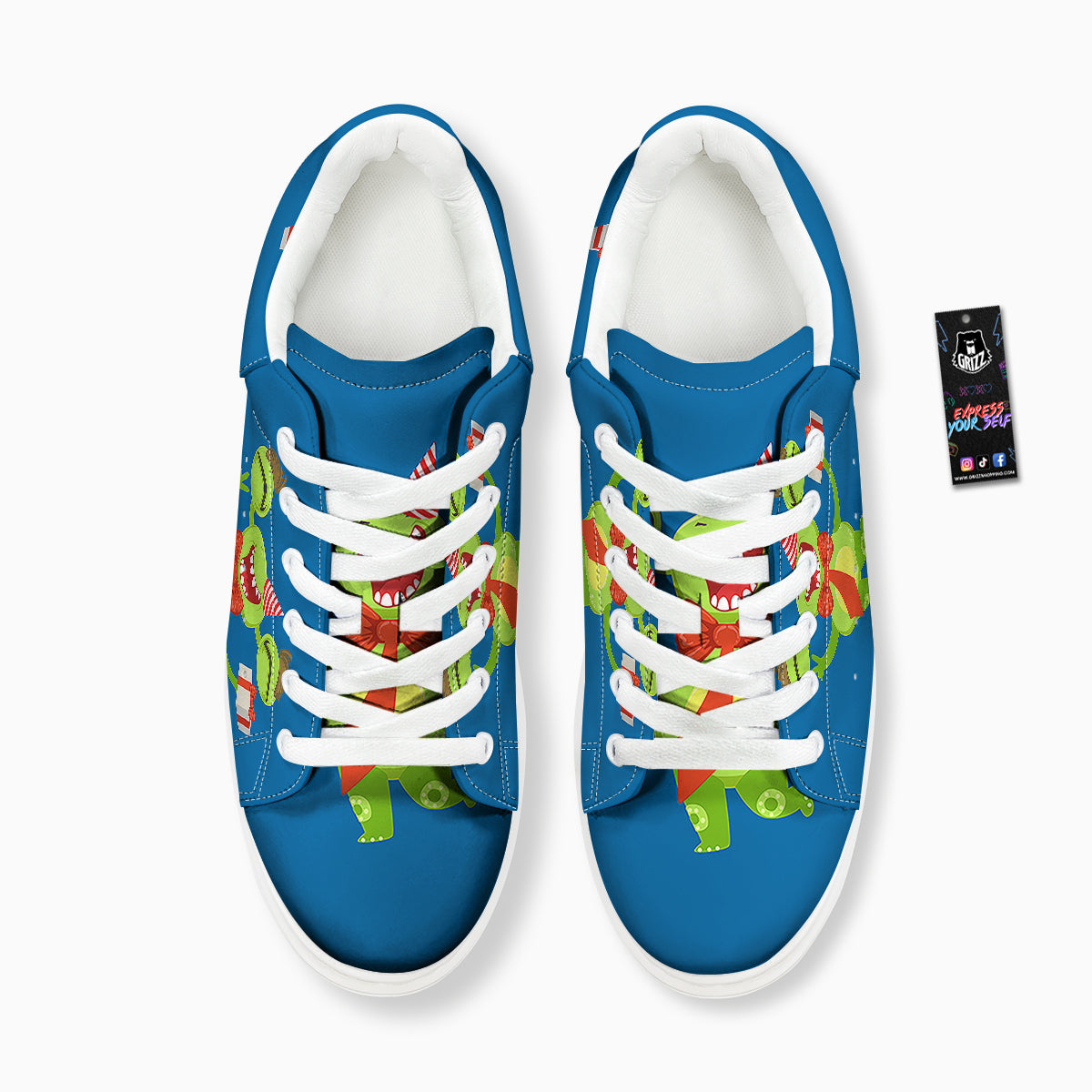 Bow Tie With Cute Alien Print Platform Shoes-grizzshop