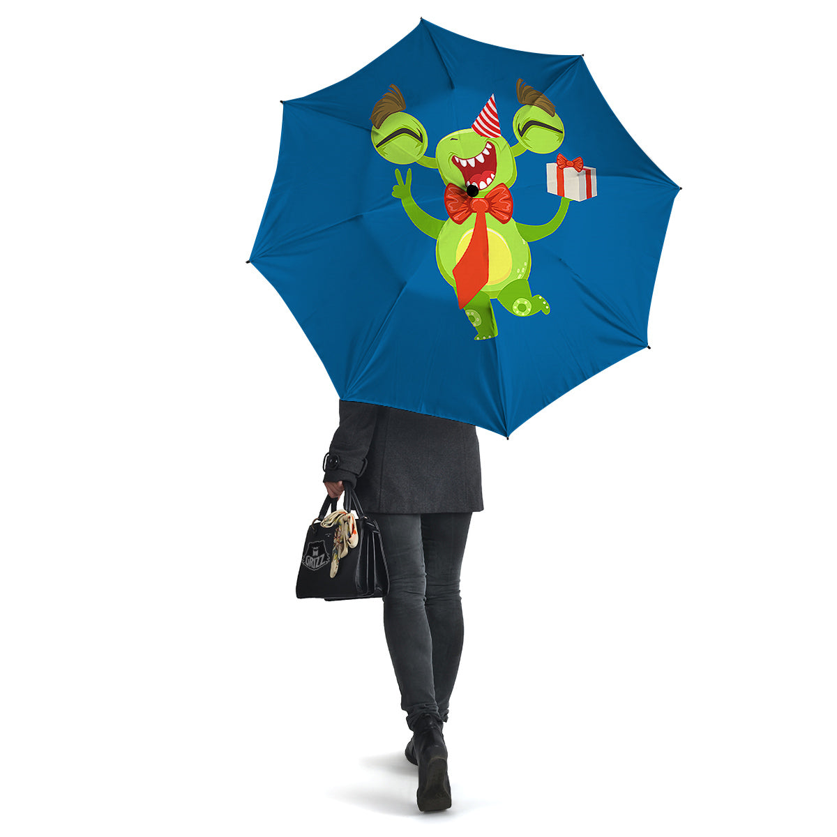 Bow Tie With Cute Alien Print Umbrella-grizzshop