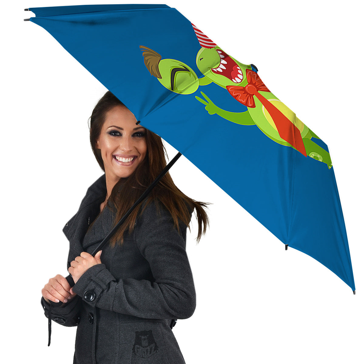 Bow Tie With Cute Alien Print Umbrella-grizzshop