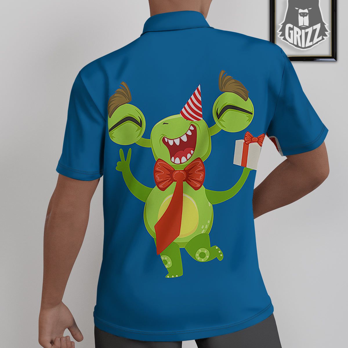 Bow Tie With Cute Alien Print Untucked Shirts-grizzshop