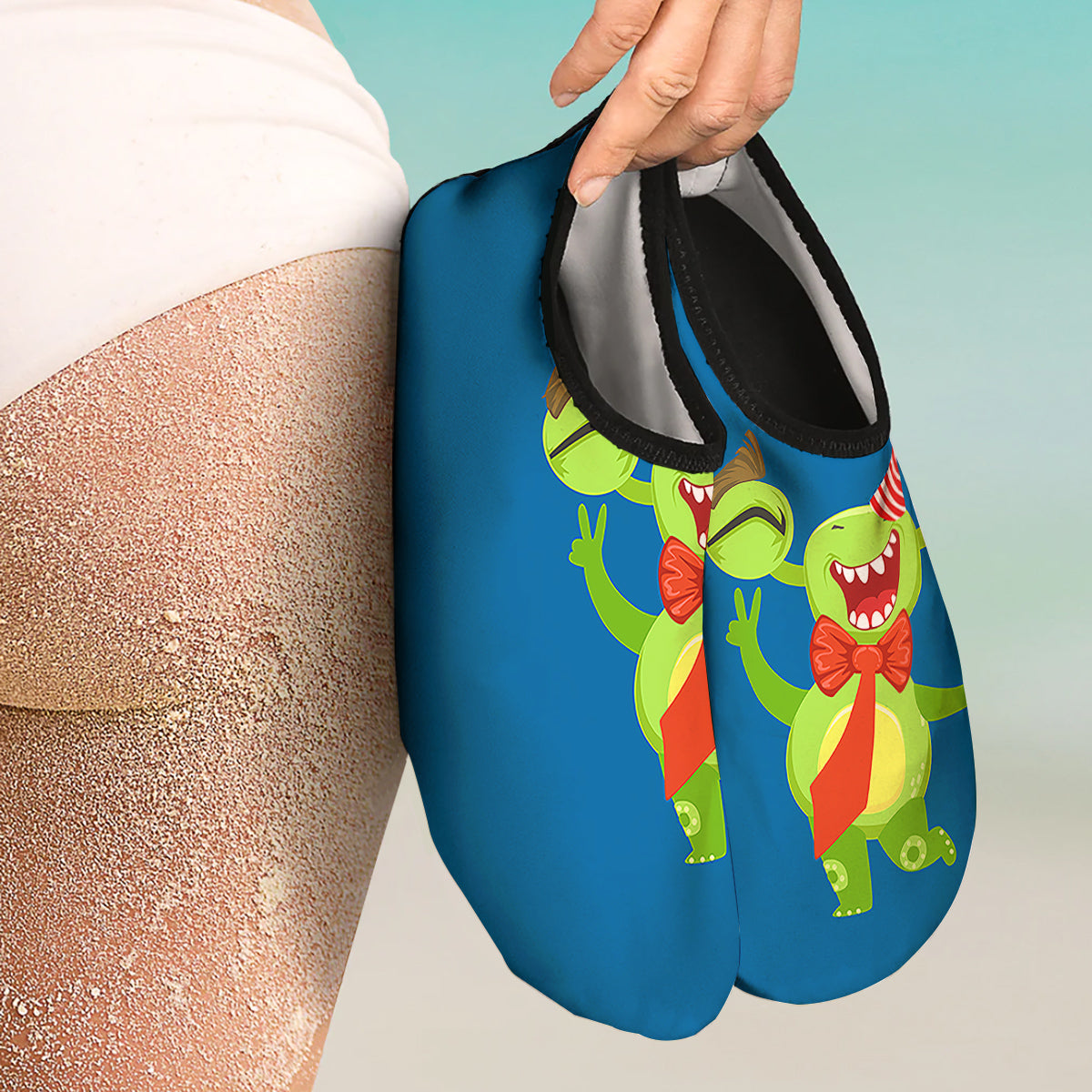 Bow Tie With Cute Alien Print Water Shoes-grizzshop