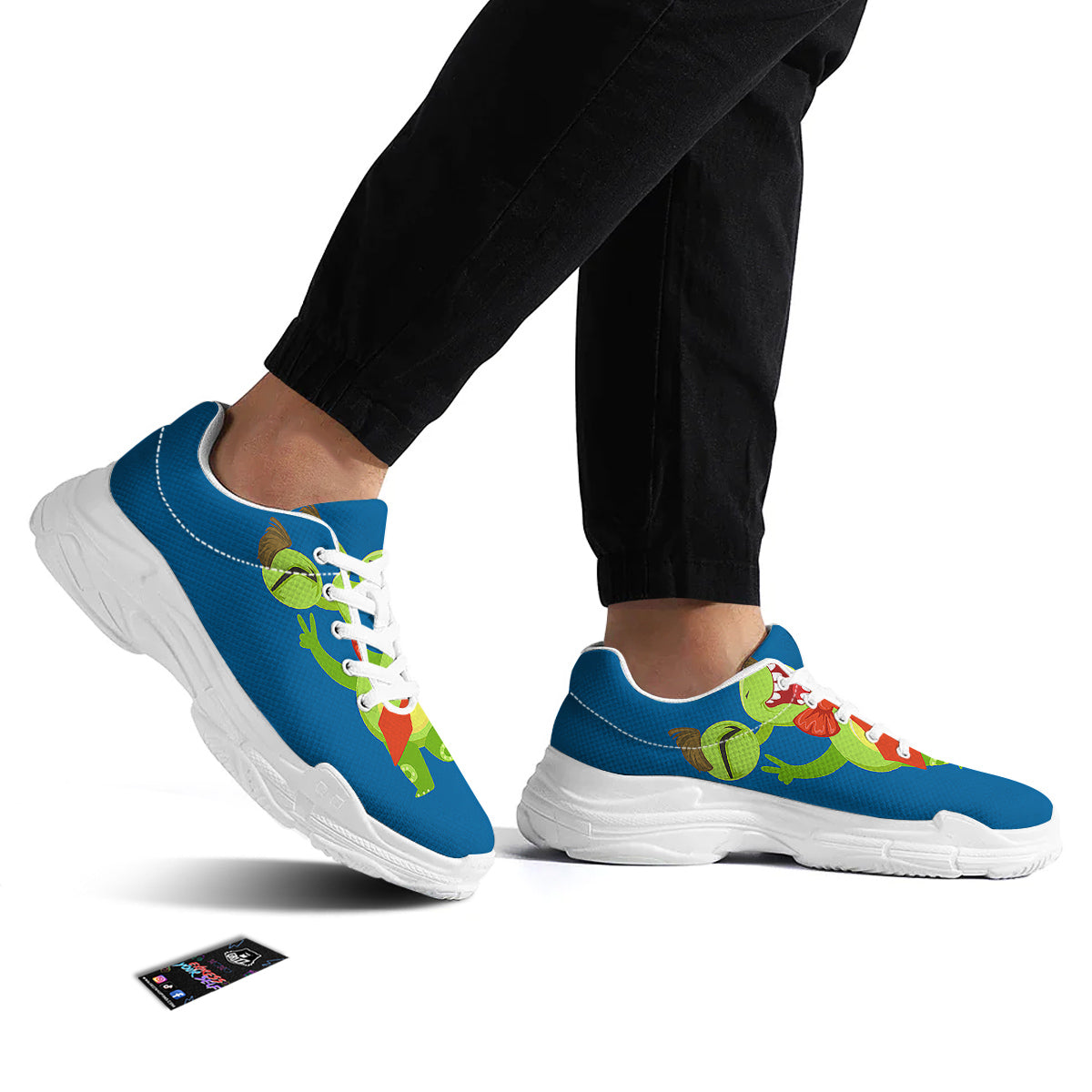 Bow Tie With Cute Alien Print White Chunky Shoes-grizzshop