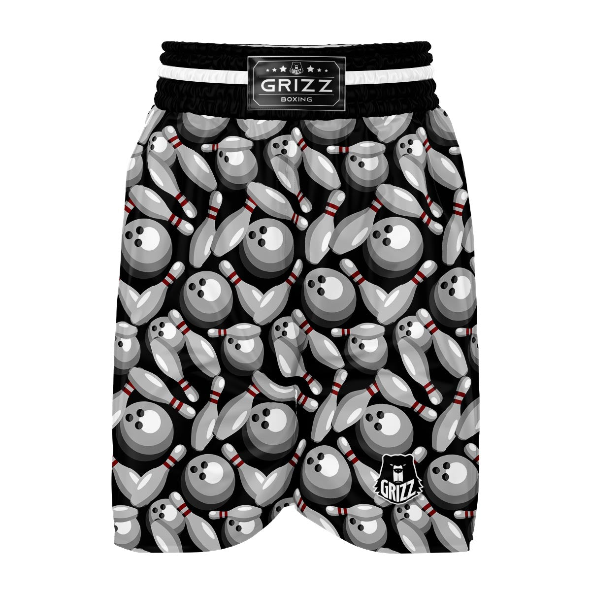 Bowling Pattern Print Boxing Shorts-grizzshop