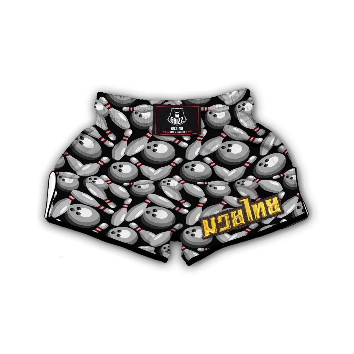 Bowling Pattern Print Muay Thai Boxing Shorts-grizzshop