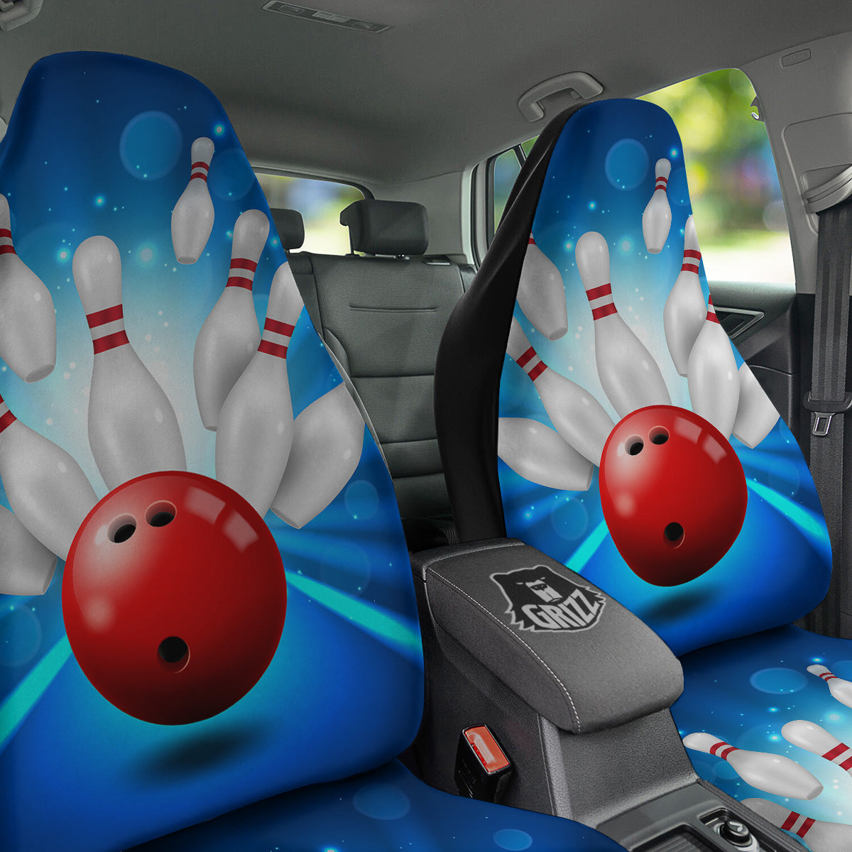Bowling Strike Print Car Seat Covers-grizzshop