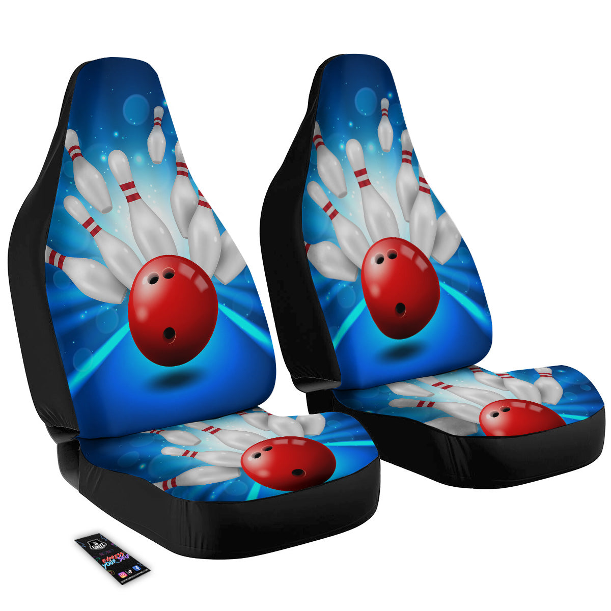 Bowling Strike Print Car Seat Covers-grizzshop