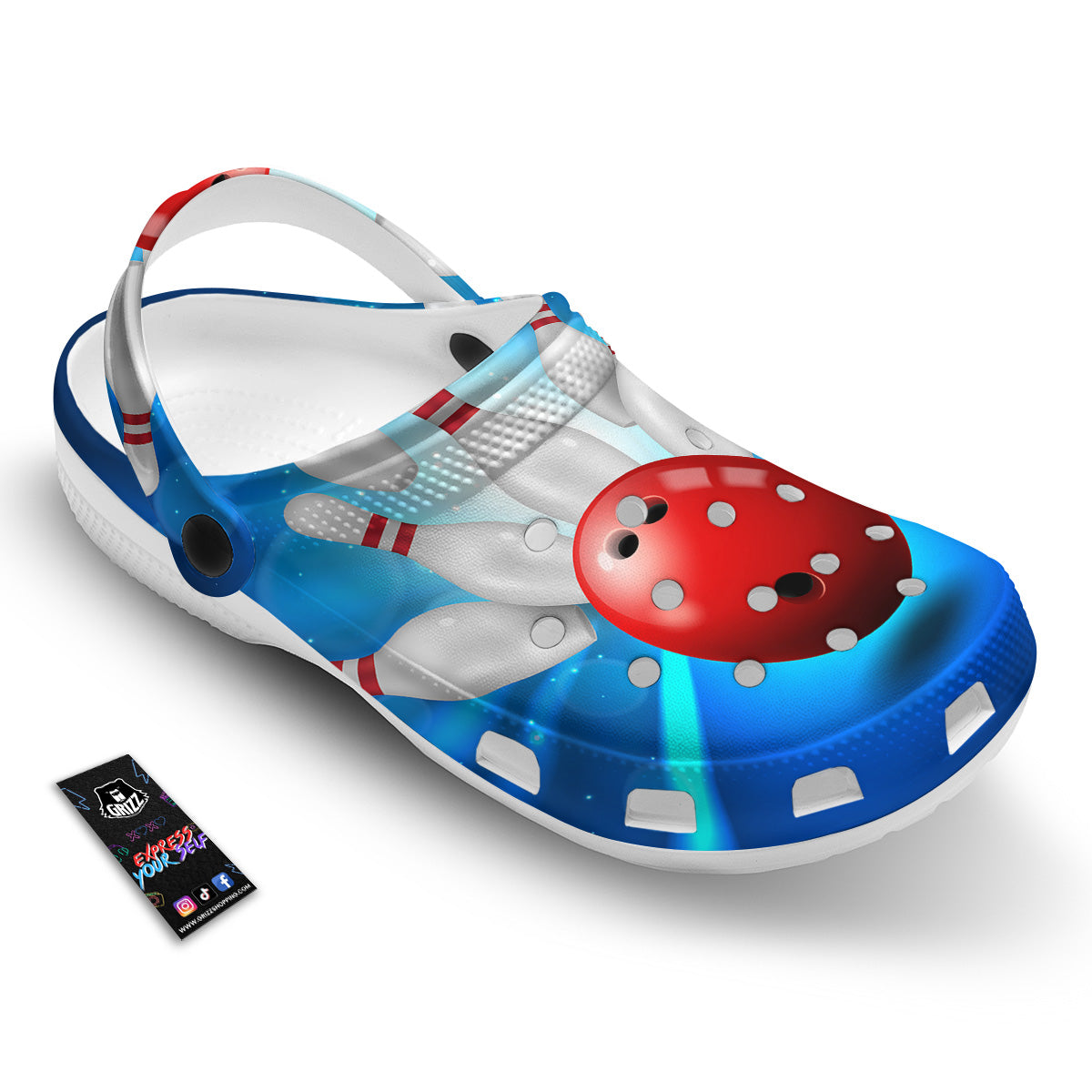 Bowling Strike Print Clog-grizzshop