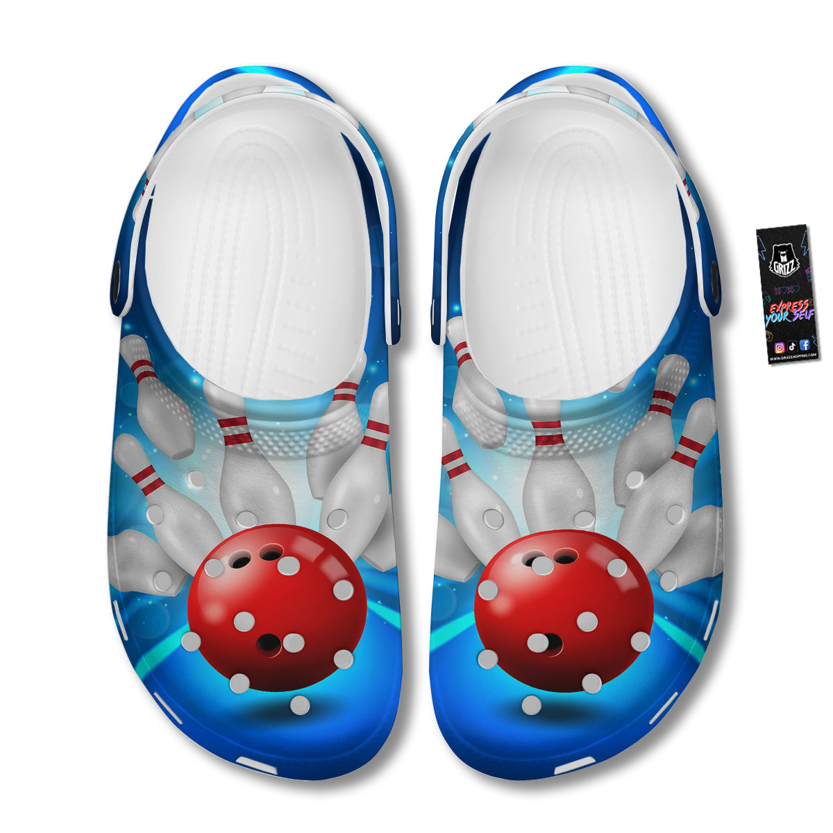 Bowling Strike Print Clog-grizzshop